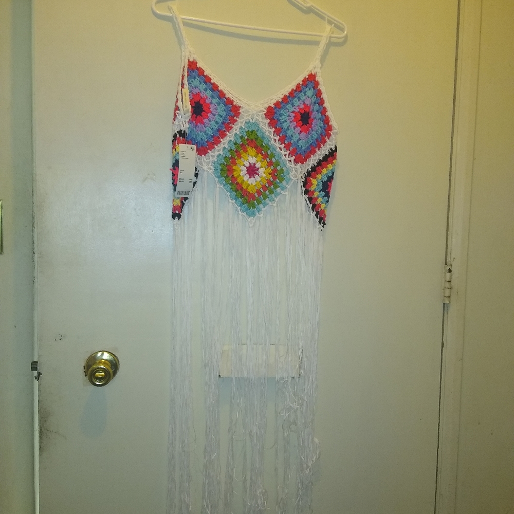 Crochet Fringe crop top.